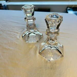 Tovile Clear Crystal Candle Holders - Pair